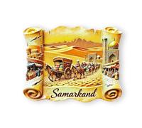 Samarcanda Uzbekistan Souvenir Magnet, Via della Seta, monumento storico, souvenir di viaggio, magnete da frigorifero regalo per viaggiatori dell'Asia centrale, 5,3 x 7,1 cm