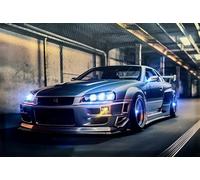 Samarkand - Lights Quadro a LED con illuminazione - Quadro su tela, 65 x 45 cm, con illuminazione/auto sportiva/scar