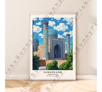 Samarkand Uzbekistan Viaggi Stampa Illustrazione Art Poster da Parete Décor