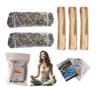 SamayZen - Salvia Bianca da bruciare con Ruta e Palo Santo - Set per la Purificazione Energetica e la Protezione Spirituale - per Meditazione, Yoga e Rituali - salvia bianca sciamanica purificazione