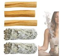 SamayZen - Salvia Bianca per Bruciare e Palo Santo - Pulizia energetica - bastoncini salvia bianca sciamanica purificazione - Ideale per Rituali Energetici i la Pulizia Spirituale