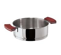 Sambonet 12'O'Clock Red Casseruola Ø 24 cm, Acciaio Inox 18/10, Manici Antiscottatura in Silicone Rosso, con Interno Graduato