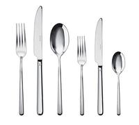 Sambonet 52513-83 Linear - Set di Posate da Tavola Monoblocco in Acciaio Inox 18/10, per 6 persone, 36 pezzi: 6 forchette, 6 cucchiai, 6 coltelli, 6 forchette frutta, 6 coltelli frutta, 6 cucchiaini