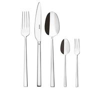 Sambonet 52562-N2 Rock Inox - Set di Posate da Tavola monoblocco in Acciaio Inox 18/10, per 12 persone, 60 pezzi: 12 forchette, 12 cucchiai, 12 coltelli, 12 cucchiaini da tè, 12 forchette dolce