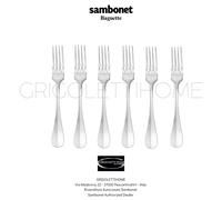 Sambonet - Baguette Acciaio Mirror - Set 6 Forchette Dessert/frutta Rivenditore