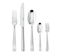 Sambonet Flat 62512-N1 Set di Posate da Tavola Monoblocco in Acciaio Inox 18/10, per 6 persone, 30 pezzi: 6 cucchiai tavola, 6 forchette tavola, 6 coltelli tavola, 6 forchette frutta e 6 cucchiaini tè