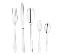 Sambonet Leaf 52163-G6 - Set di Posate da Tavola monoblocco in acciaio inox 18/10, per 6 persone, 30 pezzi: 6 forchette, 6 cucchiai, 6 coltelli, 6 cucchiaini da tè, 6 forchette dolce