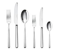 Sambonet 52513-83 Linear - Set di Posate da Tavola Monoblocco in Acciaio Inox 18/10, per 6 persone, 36 pezzi: 6 forchette, 6 cucchiai, 6 coltelli, 6 forchette frutta, 6 coltelli frutta, 6 cucchiaini