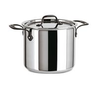 SAMBONET PENTOLA ALTA 2 MANIGLIE CON COPERCHIO IN ACCIAIO INOX 18/10 - HOME CHEF