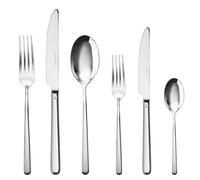 Sambonet 52513-83 Linear - Set di Posate da Tavola Monoblocco in Acciaio Inox 18/10, per 6 persone, 36 pezzi: 6 forchette, 6 cucchiai, 6 coltelli, 6 forchette frutta, 6 coltelli frutta, 6 cucchiaini