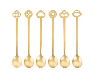 Sambonet Set 6 Cucchiaini Party Oriental Oro PVD
