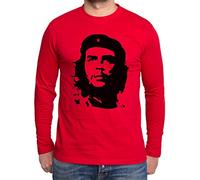 Sambosa Che Guevara Manica Lunga da Uomo Cuba Comandante libertà, Farbe2:Rot;Größe2:XL