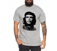 Sambosa Che T-Shirt da Uomo Cuba Rivoluzione Guevara Che Guevara Maglietta da Uomo Cuba Comandante, Farbe:Dunkelgrau Meliert;Größe:L