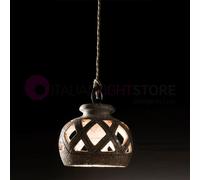 SAMBUCA Mini Sospensione a Lanterna Rustica in Ceramica d.17