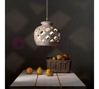 SAMBUCA Sospensione a Lanterna Rustica in Ceramica d.27