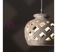 SAMBUCA Sospensione a Lanterna Rustica in Ceramica d.40