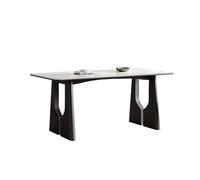 SAMCIOI Tavolini da Salotto Tavolo da pranzo e sedie in legno massello, vintage, nero, piccolo tavolo soggiorno Tavolino da Letto(180x90x75cm)