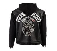 Samcro Sons Of Anarchy Giacca In Pelle E Fleece Da Moto