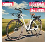 SAMEBIKE RS-A07 E-Bike 500W Motore 36V13AH Batteria al litio Appeso la forcella anteriore Bici elettrica Bicicletta elettrica da città da 28 pollici Black