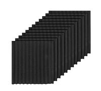 SameeHome 12 pezzi Acusici Neri Isolamento Acustico Schiuma Piastrelle Acusiche Studio Schiuma Suono Cunei 2,5 X 30 X 30 Cm