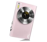 SameeHome Fotocamera digitale a automatica, fotocamera da 2,7 K e 48 MP con schermo grande da 2,8 pollici per adolescenti, colore rosa