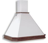 Samet Cappa Cucina Aspirante a Parete Larghezza 90 cm Classe C colore Panna Bucciato con Inserti in Massello Noce - Mattei90