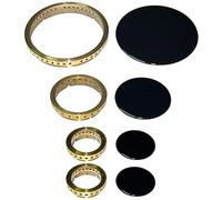 Samet - Kit 4 corone spartifiamma anelli in ottone completi di copertura smaltata nera lucida per cucina piano cottura 4 fuochi - Made in Italy - KIT47002