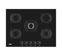 SAMET Piano cottura a gas in vetro nero con 5 fuochi Minerva70
