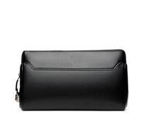 SAMEZA Borsa a mano da uomo alla moda, con chiusura antifurto, in pelle PU, marsupio da uomo, design a 3 strati, elegante marsupio da uomo, nero, 1