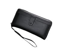 SAMEZA Portafogli in pelle da uomo, design lungo, portamonete casual, portafogli con cerniera da uomo, porta carte, sottile, porta soldi, ad alta capacità, custodia per carte di credito, nero
