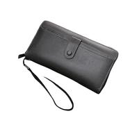 SAMEZA Portafogli in pelle da uomo, design lungo, portamonete casual, portafogli con cerniera da uomo, porta carte, sottile, porta soldi, ad alta capacità, custodia per carte di credito, grigio