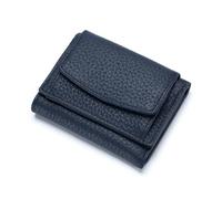 SAMEZA Portafoglio piccolo in vera pelle multicolore con protezione RFID, colore solido, casual, con strato superiore in pelle di mucca, da uomo, blu reale