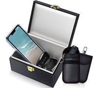 Samfolk keyless schermatura Custodia kit con Blocco Segnale,Faraday Anticlonazione box and 2 pezzi faraday bag,Materiale di schermatura a doppio strato,proteggi la tua auto,Carta di credito, cellulare