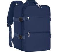 Samfolk Ryanair, bagaglio a mano, 40 x 20 x 25 cm, zaino da viaggio, 13 tasche, con borsa per scarpe, borsa per il trasporto a mano, 20 l, Blu mare, 40x30x20, Zaino da viaggio Carry-on