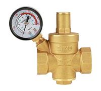 Samfox Regolatore di Pressione, Riduttore di Pressione Dell'acqua Regolabile In Ottone Dn20 Valvola Di Sfiato Regolabile Regolatore Di Pressione Dell'acqua Riduttore Di Pressione Con Manometro