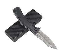 SAMFUNG Coltello pieghevole tascabile, lama d'acciaio D2 da 3,3 pollici, manico nero G10, chiusura della fodera per il campeggio all'aperto di tutti i giorni