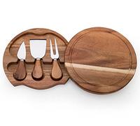 SAMFUNG Set di 3 strumenti per formaggi, in legno di acacia e formaggio, diametro 19,1 cm, scelta perfetta per regali