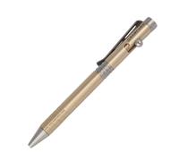 SAMFUNG Stick Ballpoint Pen Solid Brass EDC Pen Pocket Rollerball Signature Pen with Black Ink Refill for Writing Stationery Gift Office Bu