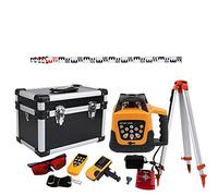 Samger Laser Autolivellante con 1.65 Treppiede in Alluminio Asta da 5m Set Livella Laser Rotante Rosso 360 Gradi con Ricevitore, Area di Lavoro di 500m