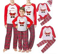 SAMGU Pigiama Famiglia Natale Set Pigiama di Capodanno Indumenti da Notte Abiti Natalizi Tuta per papà Mamma Bambini