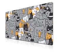Samgula Tappetino da scrivania grigio, grande tappetino per mouse da gioco, tappetino per mouse grande, tappetino per scrivania, base in gomma antiscivolo, impermeabile con bordi cuciti, 89,9 x 40 cm,