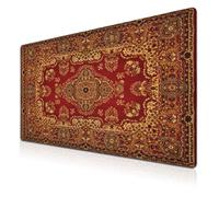 Samgula Tappetino per mouse da gaming, stile retrò, stile bohémien, grande, con base in gomma antiscivolo, impermeabile, con bordi cuciti, 80 x 40 cm, per lavoro, gioco, ufficio, casa, stile vintage