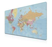 Samgula Tappetino per mouse da scrivania, con mappa del mondo, grande, antiscivolo, impermeabile, con bordi cuciti, per lavoro, gioco, ufficio, casa