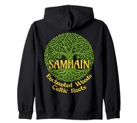 Samhain Enchanted Woods Celtic Roots Strega gaelica di Halloween Felpa con Cappuccio