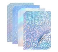 SamHeng 12p Carta Adesiva stampabile olografica, Carta Adesiva Impermeabile, Carta Adesiva in Vinile Arcobaleno per Stampante a Getto d'inchiostro, Adesivo Autoadesivo A4 per Scrapbooking Artigianale