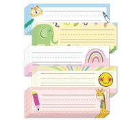 SamHeng 25 Pezzo Targhette da Scrivania, Riutilizzabile Bordo Colorato Studenti Insegnante Etichette dei Nomi, Decorativo Animali Adesivi di Identificazione Segnalibri per Classe Scuola