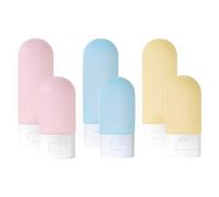 SamHeng 6 Pezzi Bottiglie da Viaggio, 30ml/50ml Riempibile Contenitore Comprimibile Flaconi da Viaggio, Vuoto Plastica Prova di Perdite Bottiglie da Spremere per Liquidi Shampoo Crema Lozione