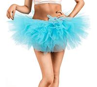SamHeng Blu Gonne tutu femminili, Sundi da ballo da balletto per adulti a 5 strati per la festa serale, Classica gonna elastica di tulle tutu per danza anni 80, matrimonio, evento, dress-up Halloween