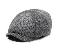 SamHeng Coppola da Uomo, Berretto con Visiera Taglia Unica, Invernale e Autunnale, Berretto Peaky Herringbone Baker, per Sport, Pesca Golf, Berretto da tassista Irlandese Gatsby in Tweed Regolabile