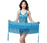 SamHeng Scarpa alla gonna da ballo di danza di pancia, Paillettes tassel pancia danzante danza danza cintura latina danza latina hula hip sciarf outfit performance per donne ragazze